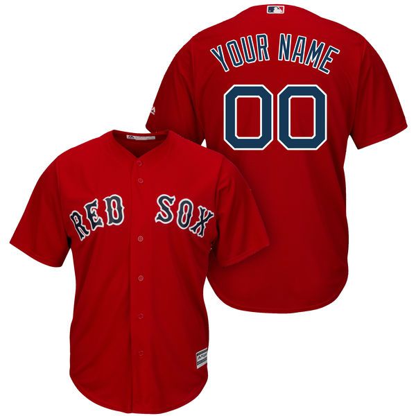 Men Boston Red Sox Majestic Red Cool Base Custom MLB Jersey->customized mlb jersey->Custom Jersey
